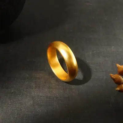 足金古法天元素圈戒指