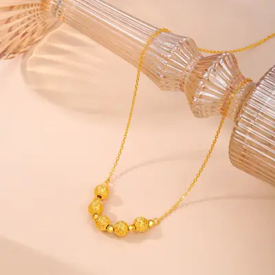 足金精品时尚手工车花珠蹦迪珠套链